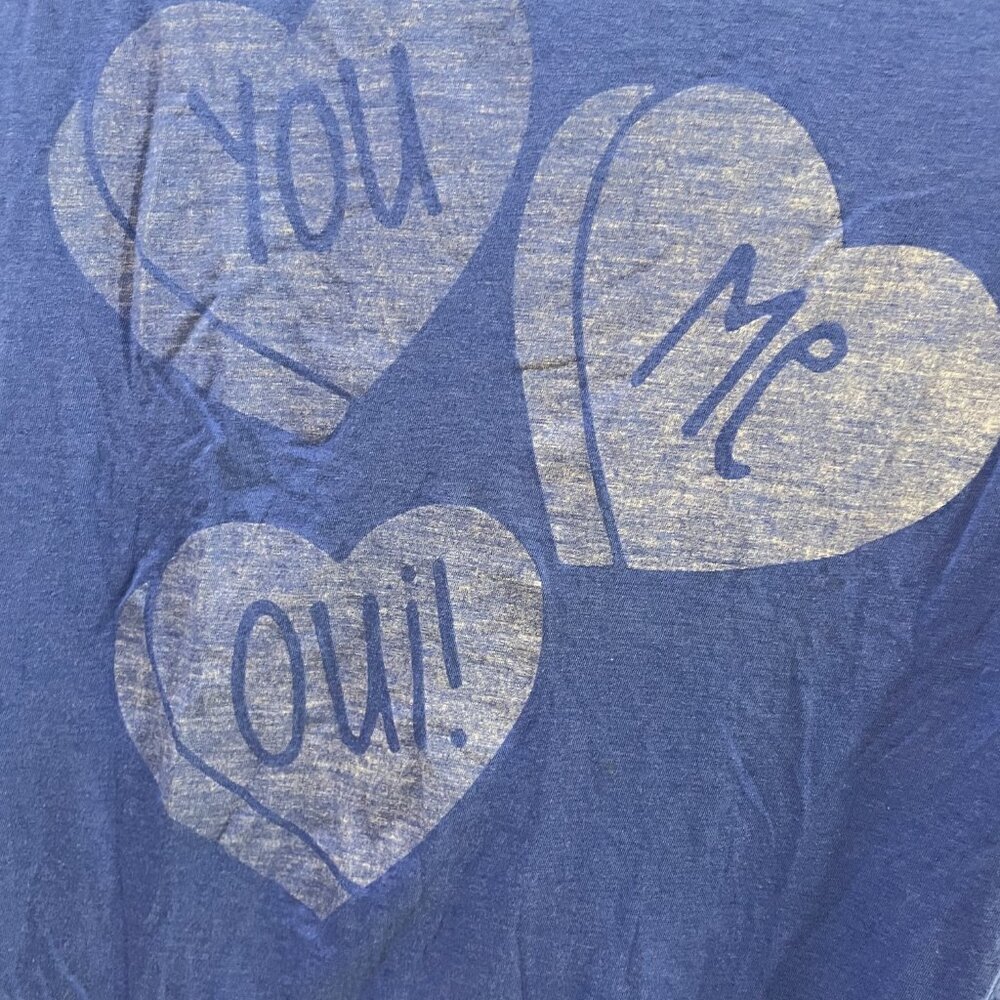 Zoe Karssen Graphic Tshirt XS Blue You Me Oui! Streetwear Valentines Retail $100 - Picture 8 of 8